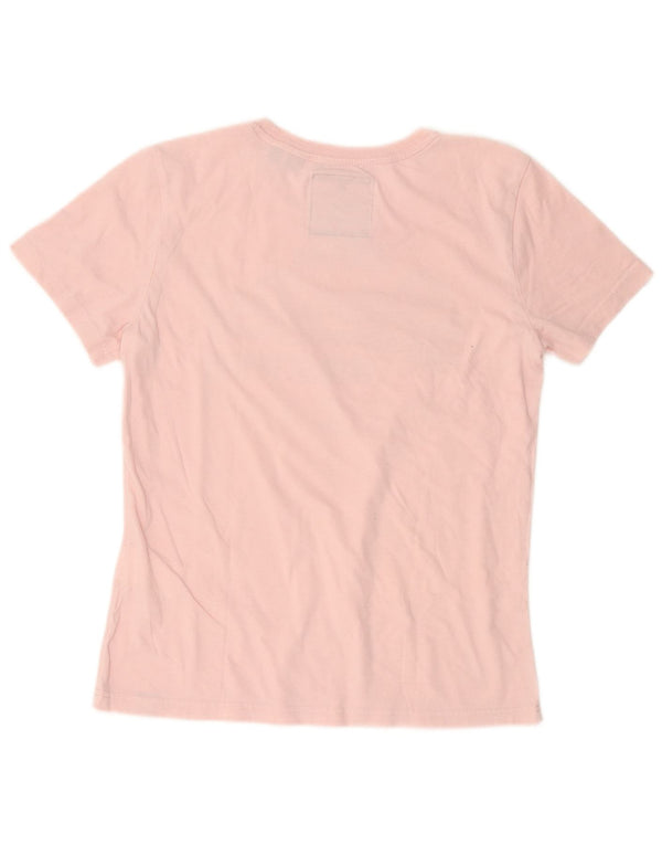 SUPERDRY Womens Graphic T-Shirt Top UK 10 Small  Pink Cotton