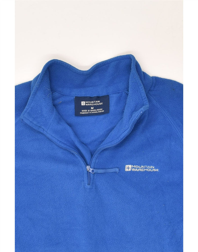 MOUNTAIN WAREHOUSE Mens Zip Neck Fleece Jumper Medium Blue Polyester | Vintage Mountain Warehouse | Thrift | Second-Hand Mountain Warehouse | Used Clothing | Messina Hembry 