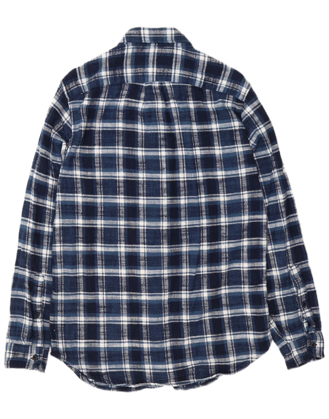 J. Crew Mens Classic Fit Flannel Shirt Small Navy Blue Check Cotton