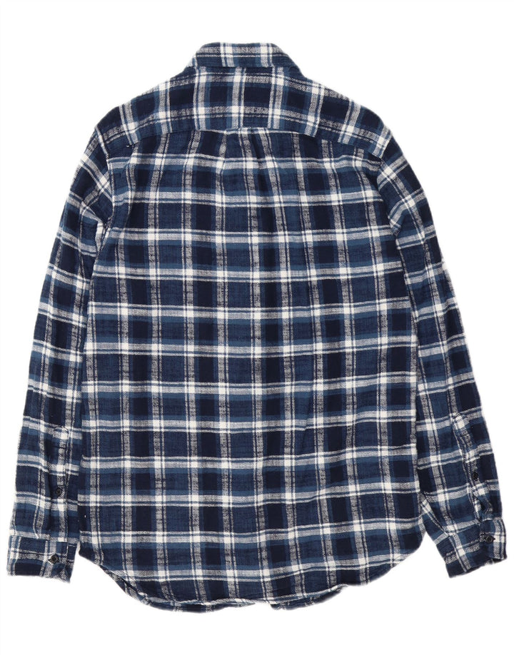 J. Crew Mens Classic Fit Flannel Shirt Small Navy Blue Check Cotton