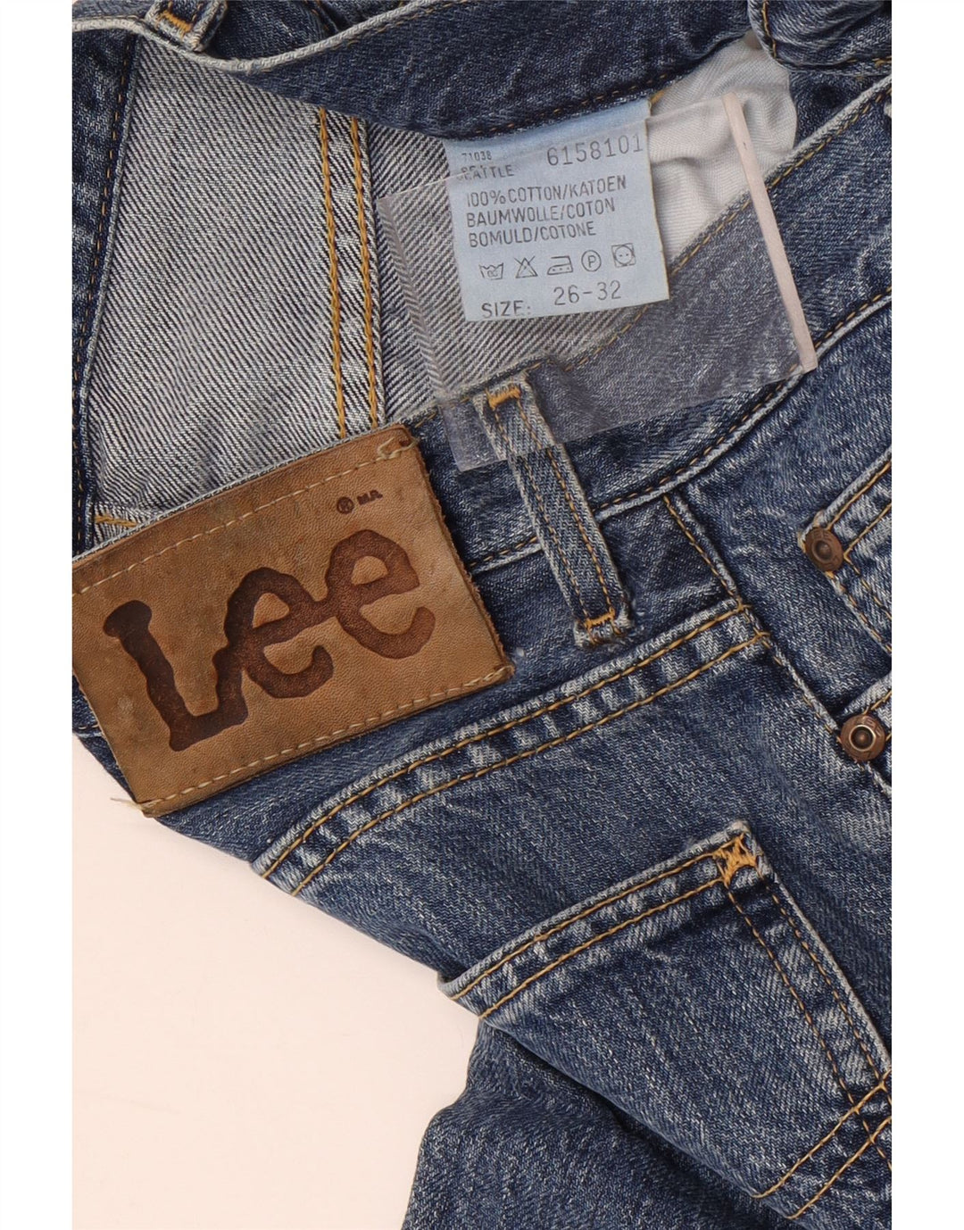 Lee Womens Straight Jeans W26 L32 Blue Cotton