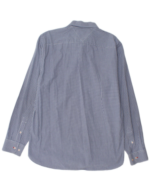 Tommy Hilfiger Mens New York Fit Shirt Large Blue Gingham Cotton