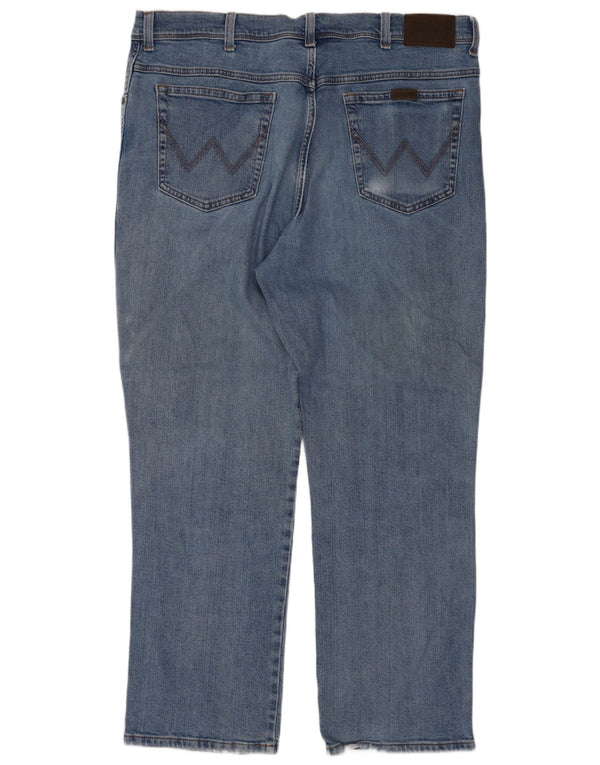 Wrangler Mens Regular Fit Straight Jeans W40 L30 Blue Cotton