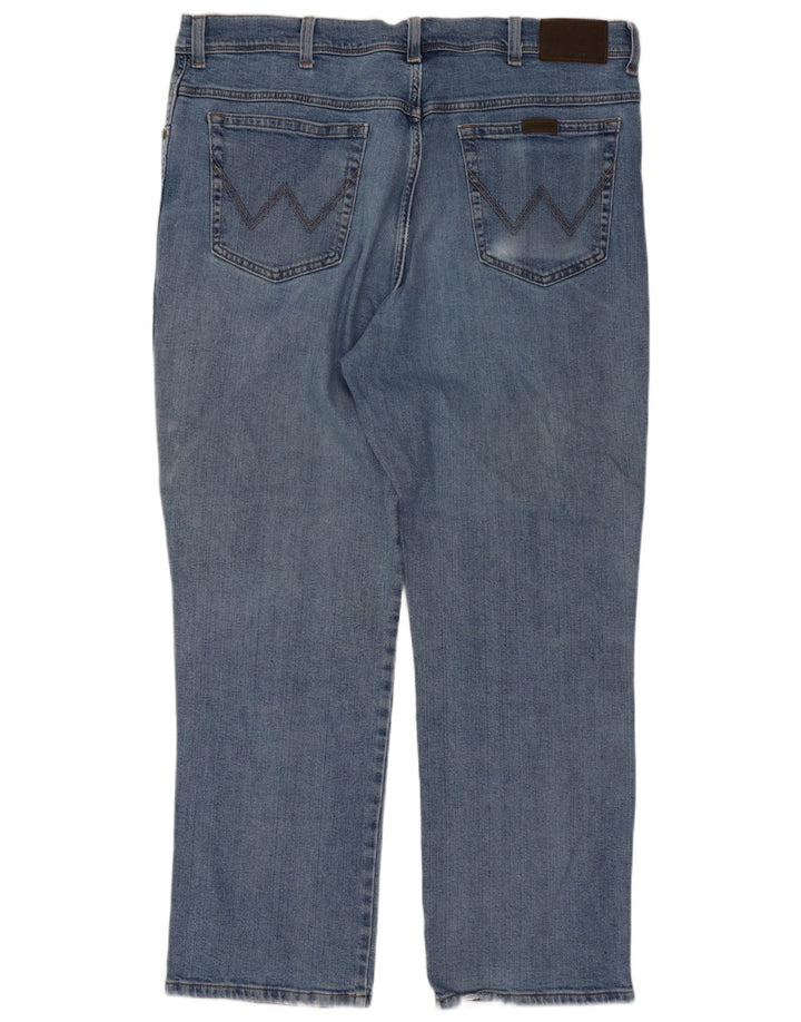 Wrangler Mens Regular Fit Straight Jeans W40 L30 Blue Cotton
