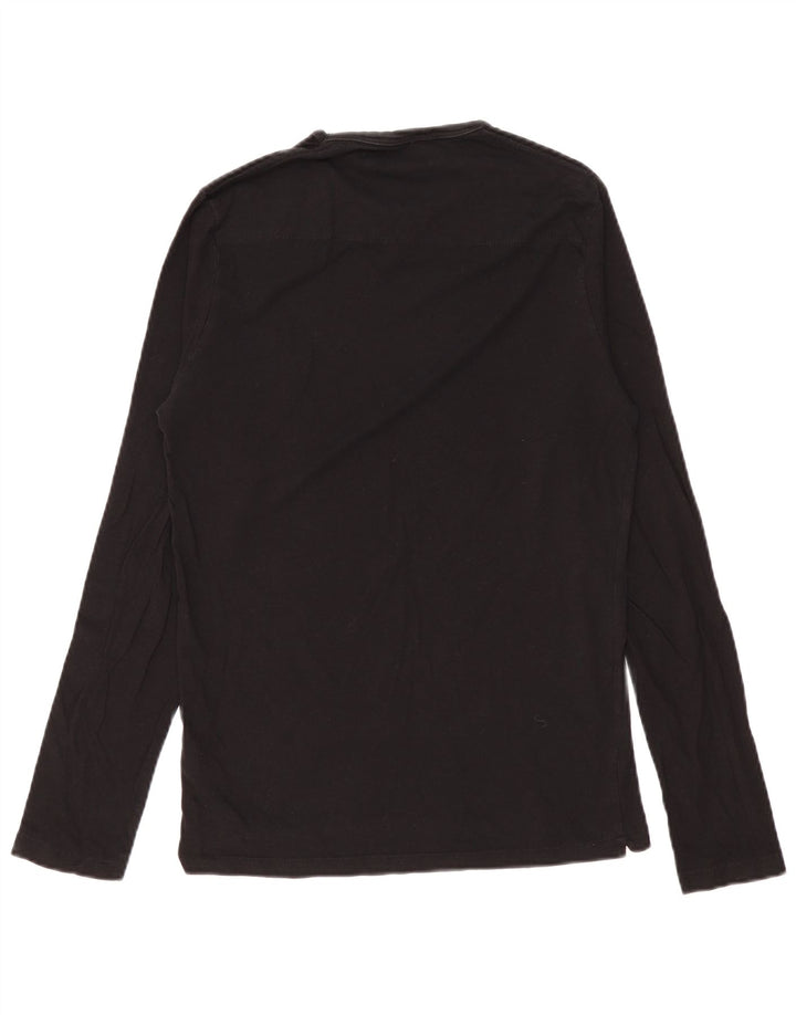 French Connection Mens Top Long Sleeve Medium Black Cotton