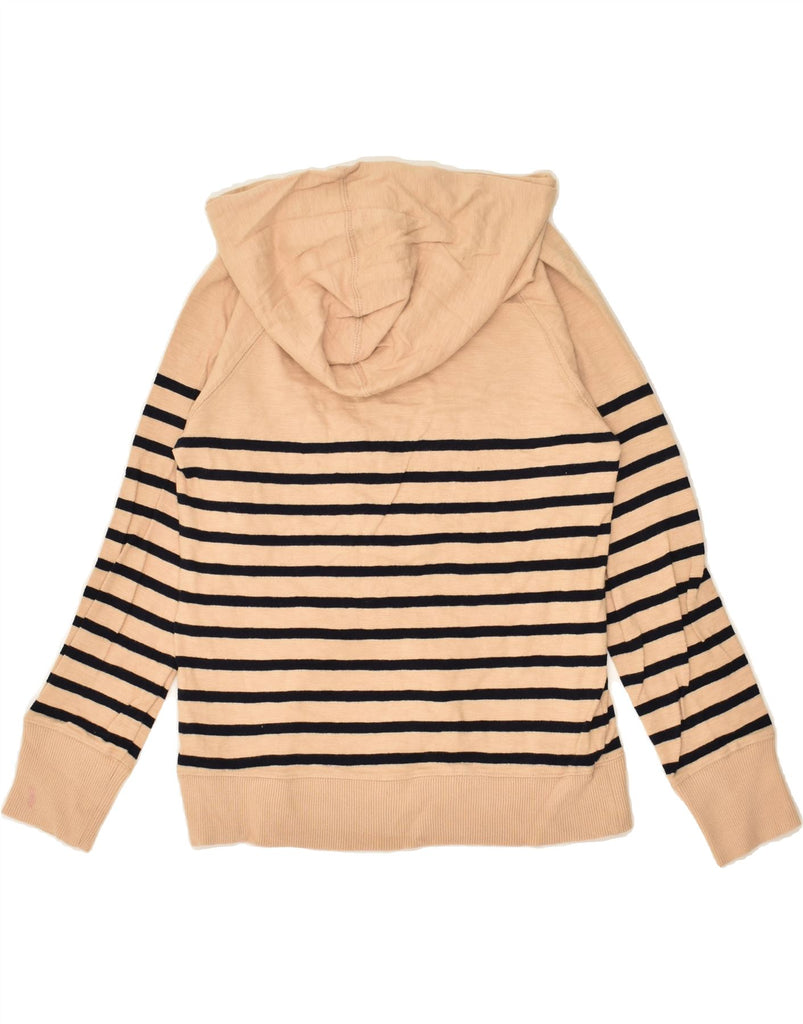 J. CREW Womens Hoodie Jumper UK 6 XS Beige Striped Cotton | Vintage J. Crew | Thrift | Second-Hand J. Crew | Used Clothing | Messina Hembry 