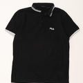 FILA Mens Polo Shirt Medium Black Cotton Vintage Fila and Second-Hand Fila from Messina Hembry 