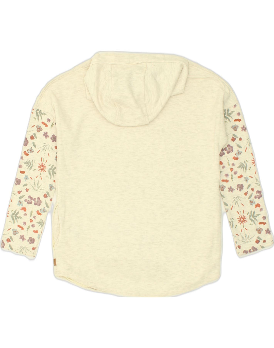 BURTON Womens Oversized Hoodie Jumper UK 10 Small Beige Floral Cotton | Vintage Burton | Thrift | Second-Hand Burton | Used Clothing | Messina Hembry 