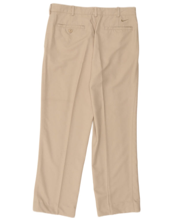 Nike Mens Dri Fit Straight Chino Trousers W32 L32 Beige Polyester