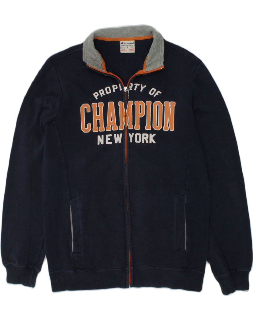 CHAMPION Boys Graphic Tracksuit Top Jacket 11-12 Years Large Navy Blue | Vintage Champion | Thrift | Second-Hand Champion | Used Clothing | Messina Hembry 