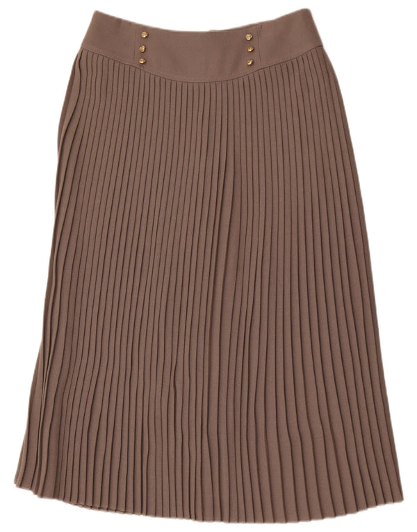 St Michael Womens High Waist Knife Pleated Skirt UK 14 Medium W28 Grey