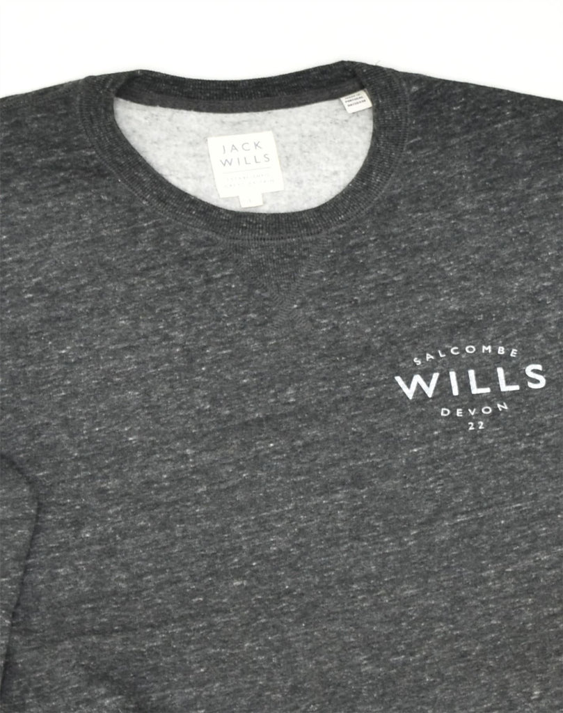 JACK WILLS Mens Sweatshirt Jumper Large Grey Cotton | Vintage Jack Wills | Thrift | Second-Hand Jack Wills | Used Clothing | Messina Hembry 