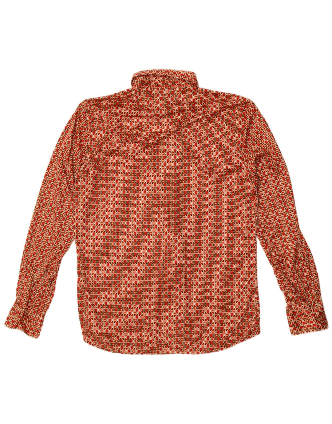 Hacienda Pvblica Mens Shirt Medium Red Geometric Polyester