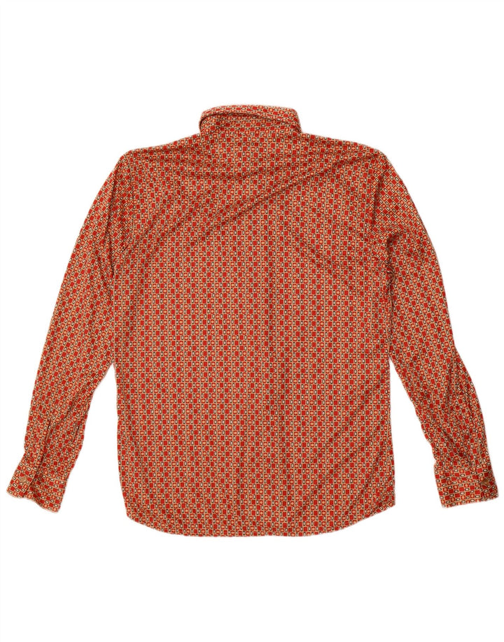 Hacienda Pvblica Mens Shirt Medium Red Geometric Polyester