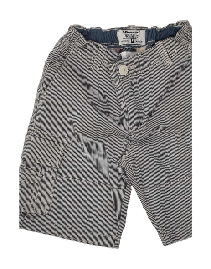 CHAMPION Girls Cargo Shorts 9-10 Years W22  Grey Pinstripe Cotton | Vintage Champion | Thrift | Second-Hand Champion | Used Clothing | Messina Hembry 