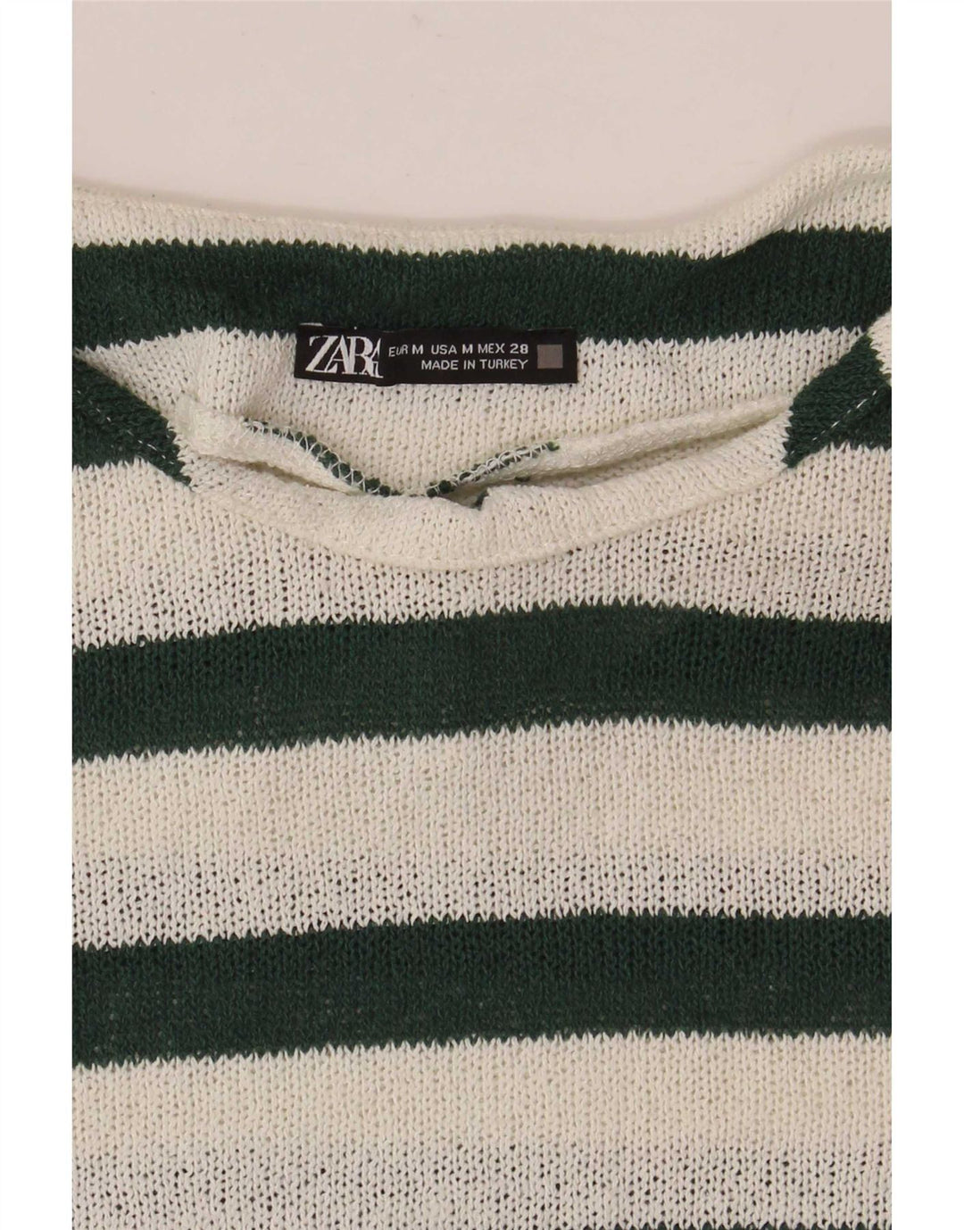 Zara Womens T-Shirt Top UK 14 Medium White Striped