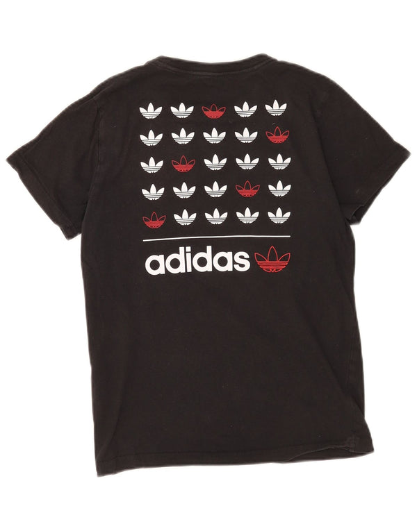 Adidas Boys Graphic T-Shirt Top 11-12 Years Black Cotton