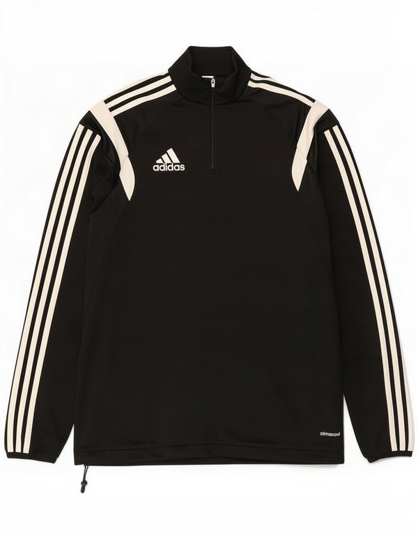 Adidas Mens Climacool Zip Neck Sweatshirt Jumper Small Black Colourblock