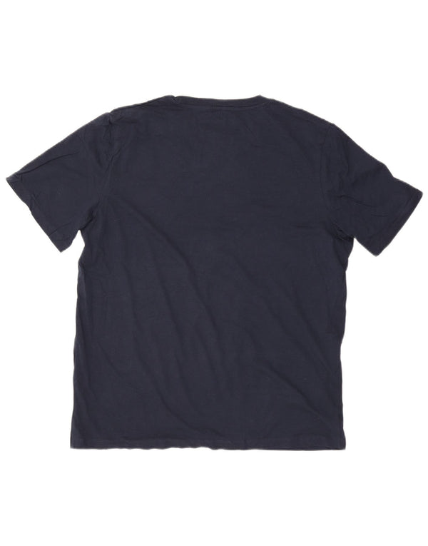 Jack & Jones Mens Graphic T-Shirt Top XL Navy Blue Cotton