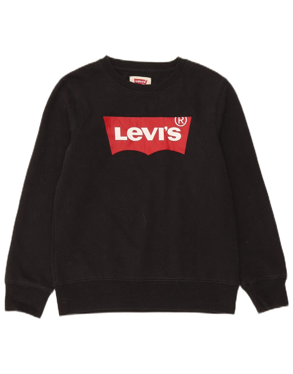 Levi's Boys Graphic Sweatshirt Jumper 11-12 Years Black Cotton