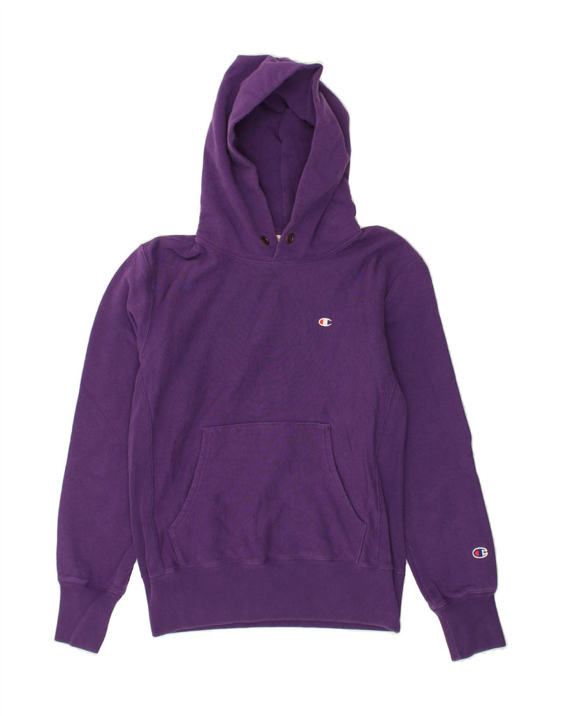 CHAMPION Womens Hoodie Jumper UK 16 Large Purple Cotton | Vintage Champion | Thrift | Second-Hand Champion | Used Clothing | Messina Hembry 