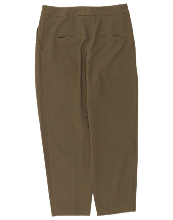 Topshop Womens Tapered Cropped Trousers UK 10 Small W28 L23 Khaki Polyester
