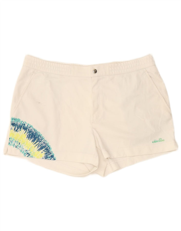 ELLESSE Mens Chino Shorts W38 XL White Colourblock Polyester