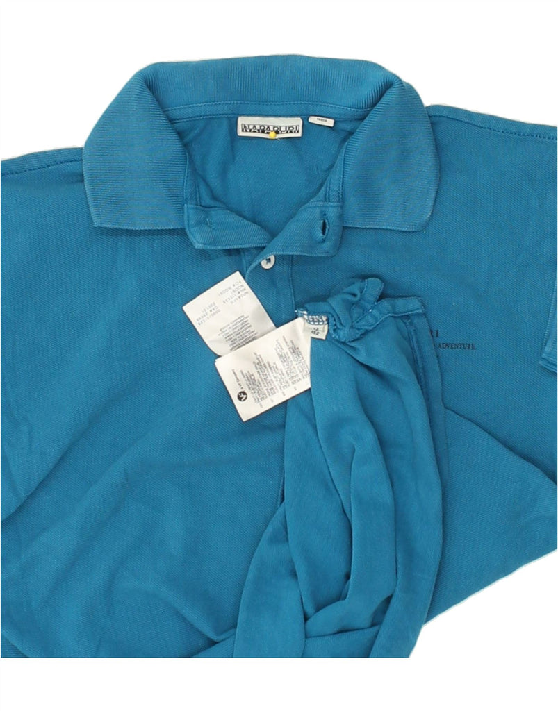 NAPAPIJRI Boys Polo Shirt 11-12 Years Blue Cotton Vintage Napapijri and Second-Hand Napapijri from Messina Hembry 