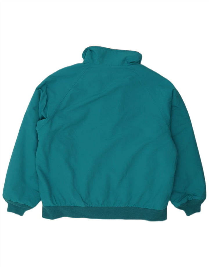 Lands End Mens Padded Bomber Jacket UK 42/44 Large Blue Polyester