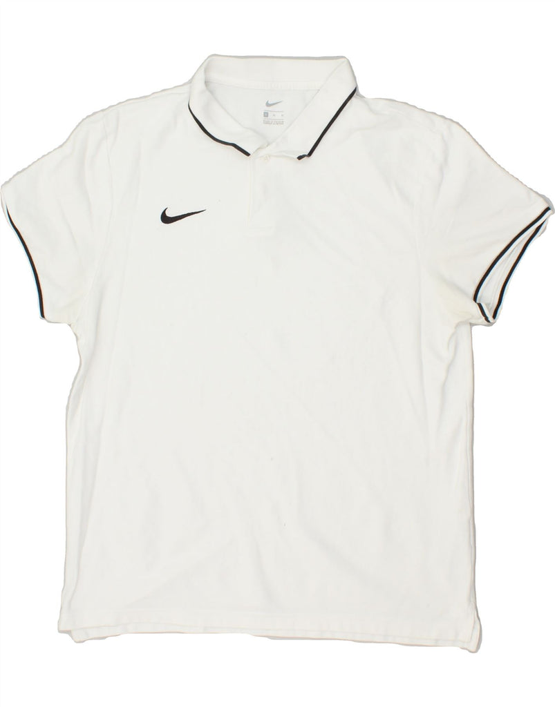 NIKE Mens Polo Shirt Large White Cotton Vintage Nike and Second-Hand Nike from Messina Hembry 