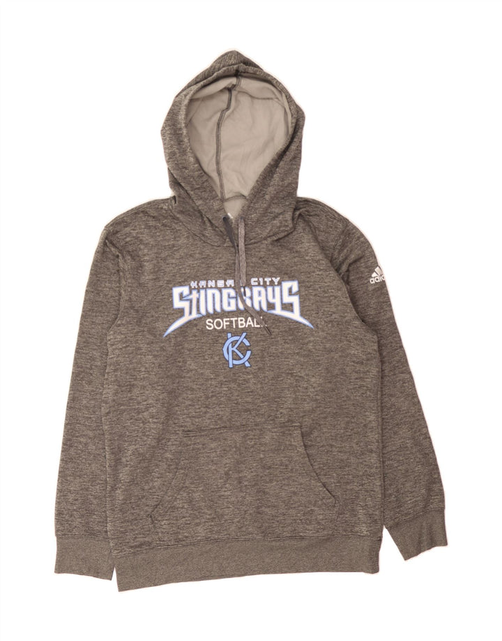 ADIDAS Mens Kansas City Graphic Hoodie Jumper Medium Grey Polyester Vintage Adidas and Second-Hand Adidas from Messina Hembry 