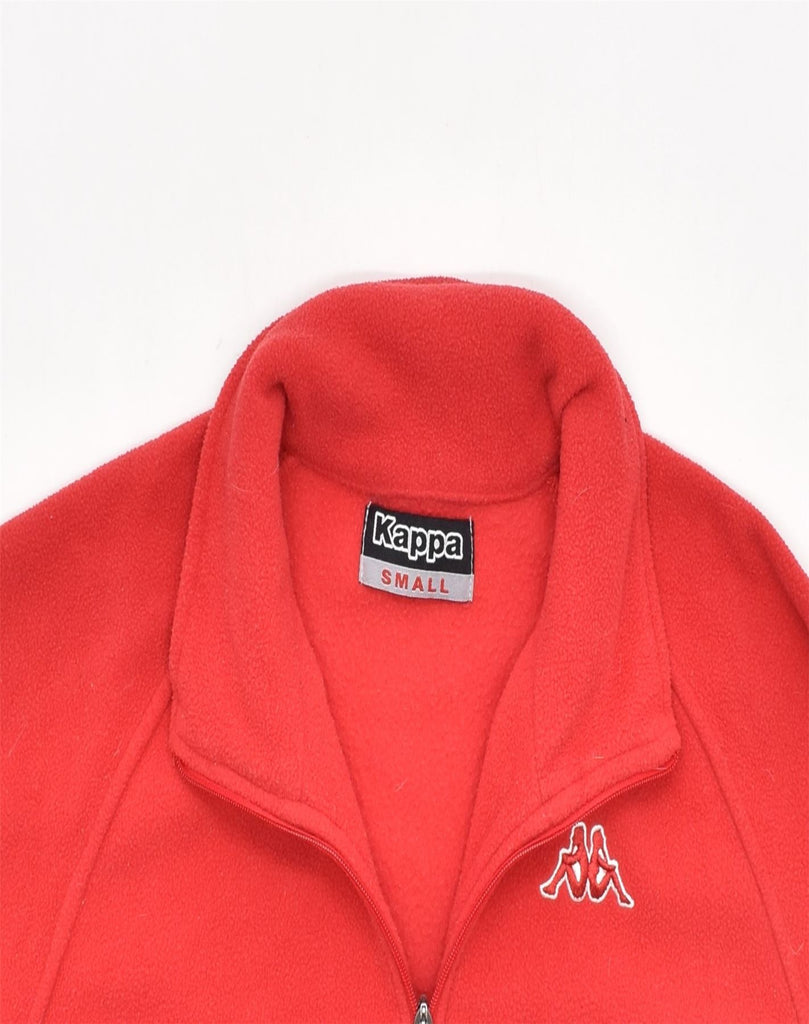 KAPPA Mens Zip Neck Fleece Jumper Small Red Polyester | Vintage | Thrift | Second-Hand | Used Clothing | Messina Hembry 