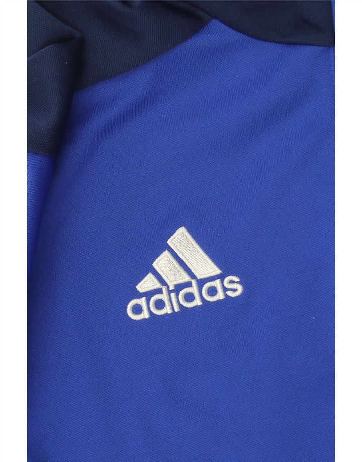 Adidas Mens Graphic Zip Neck Pullover Tracksuit Top Large Blue Colourblock