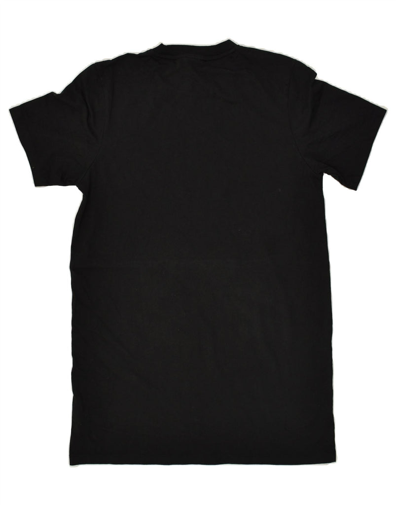 ADIDAS Womens Graphic T-Shirt Dress UK 12 Medium Black Cotton | Vintage Adidas | Thrift | Second-Hand Adidas | Used Clothing | Messina Hembry 