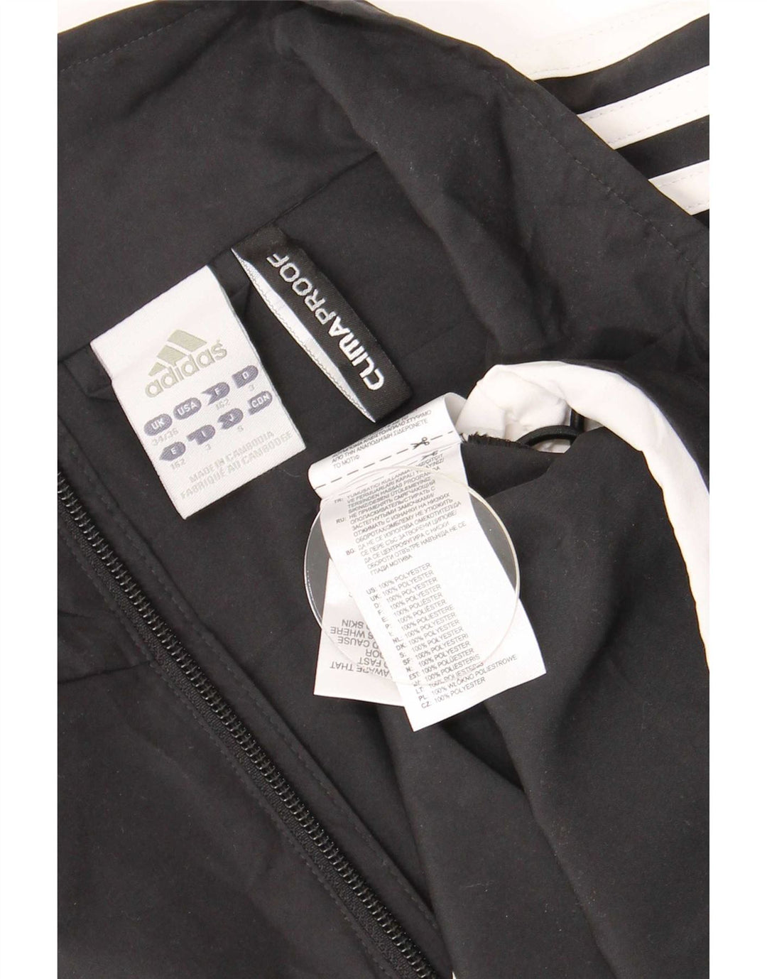 Adidas Mens Clima Proof Pullover Tracksuit Top UK 34/36 Small Black