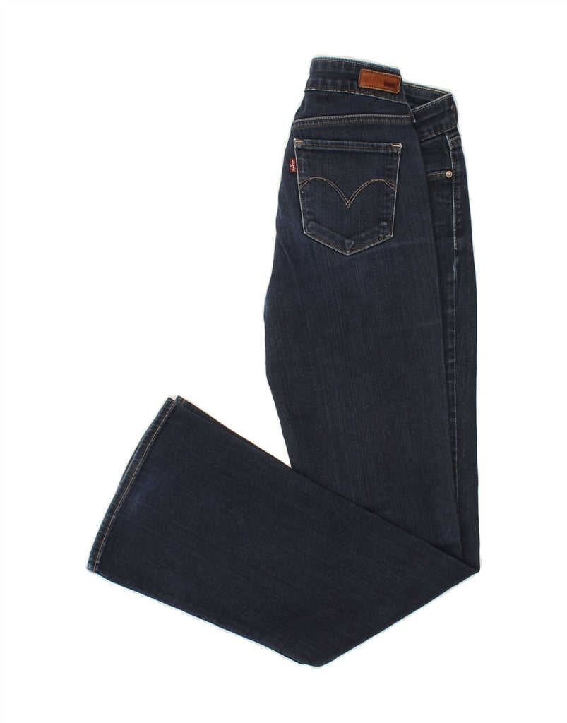 LEVI'S Womens Demi Curve Flared Jeans W27 L32 Navy Blue Cotton Vintage Levi's and Second-Hand Levi's from Messina Hembry 