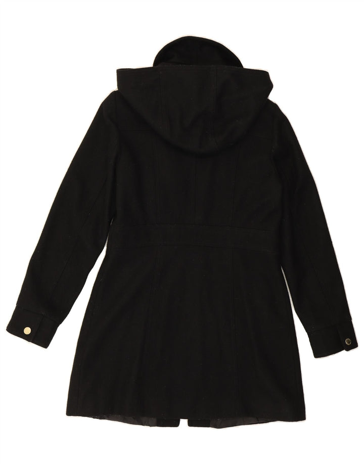 MICHAEL KORS Womens Hooded Overcoat UK 10 Small Black Wool Vintage Michael Kors and Second-Hand Michael Kors from Messina Hembry 