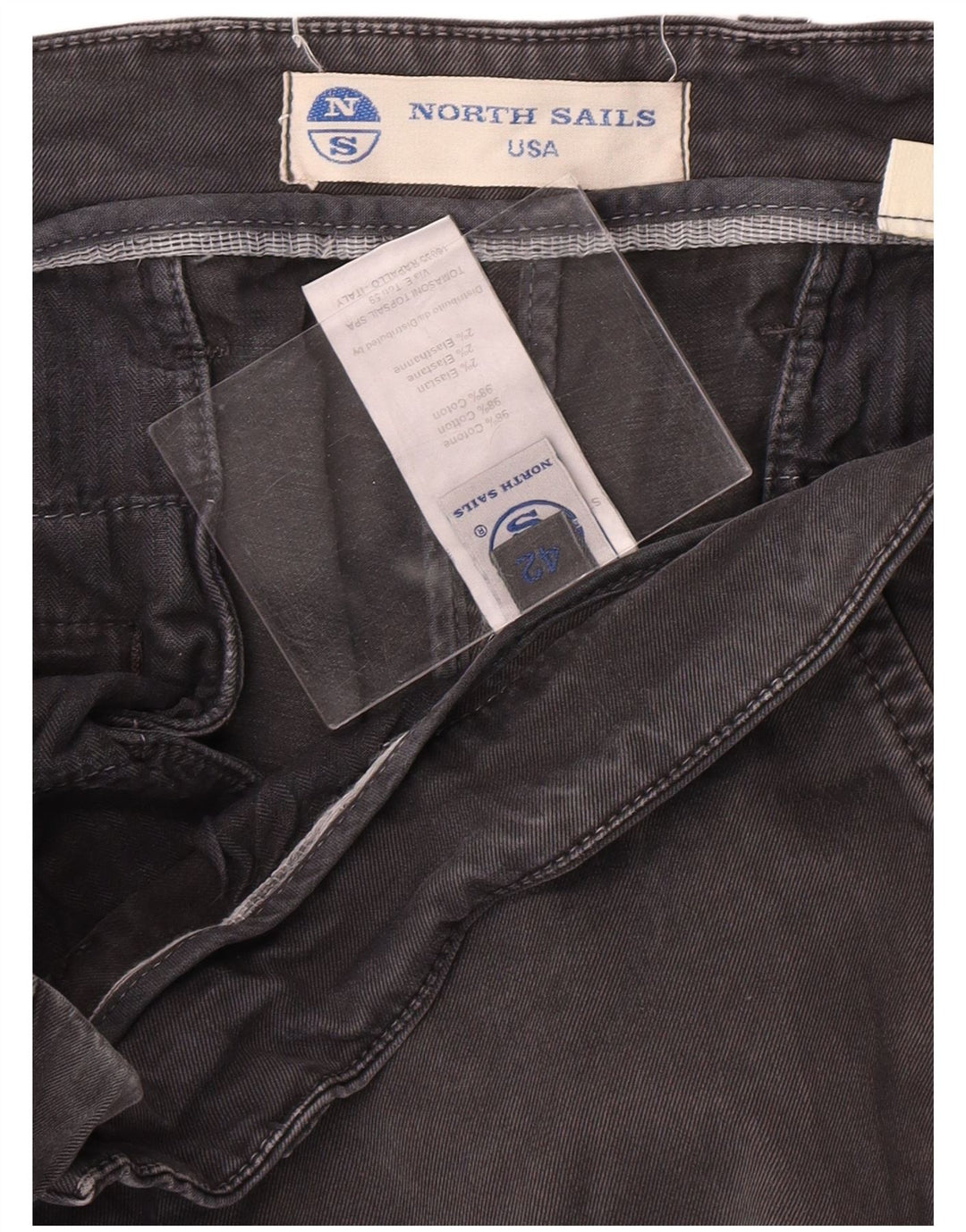NORTH SAILS Mens Straight Chino Trousers W42 L29 Grey Cotton