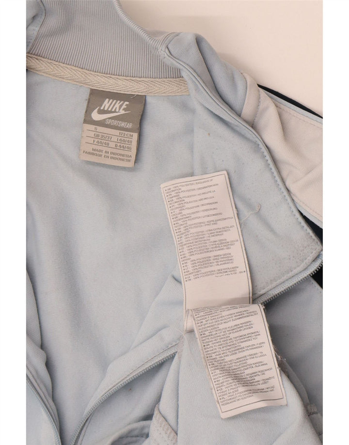 Nike Mens Tracksuit Top Jacket UK 35/37 Small Blue Colourblock Polyester
