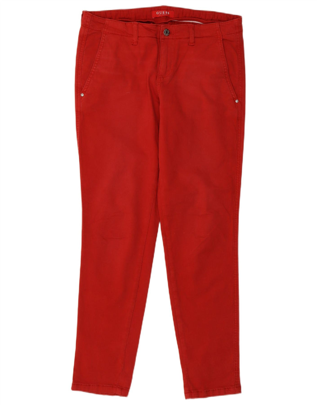 Guess Womens Slim Chino Trousers W32 L29 Red