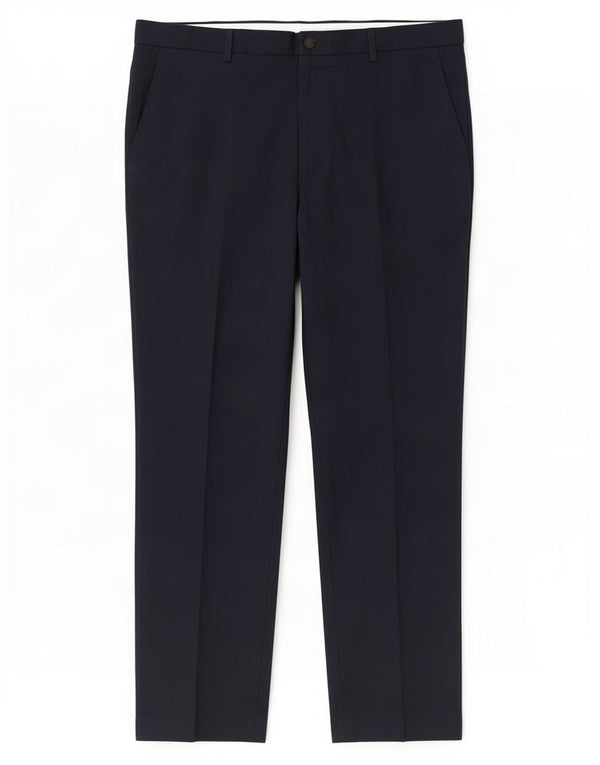 Marks & Spencer Mens Regular Fit Casual Trousers W38 L31 Navy Blue Linen