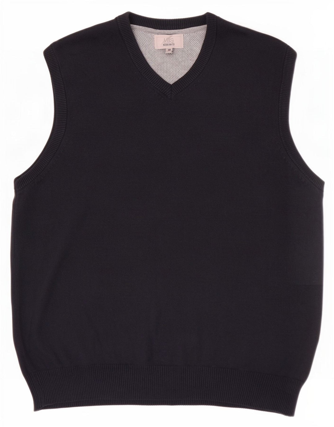Marks & Spencer Mens Regular Fit Vest Tank Top Medium Navy Blue Cotton