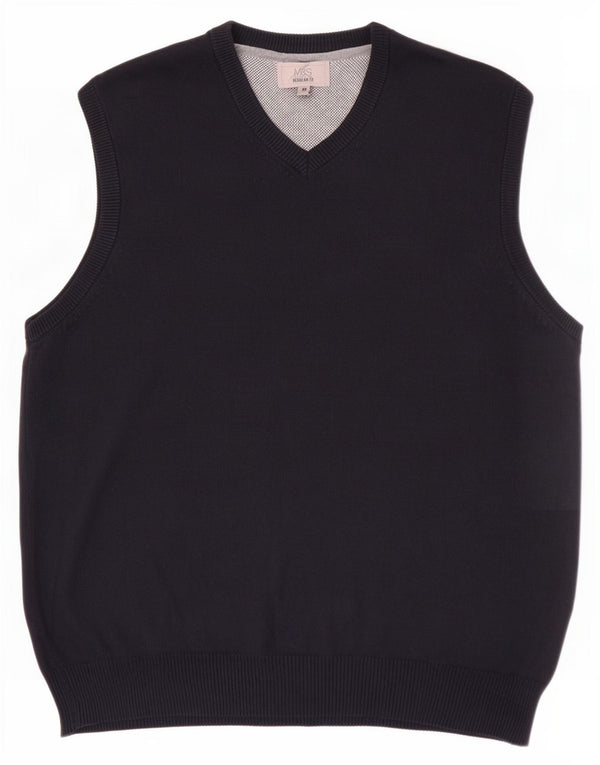 Marks & Spencer Mens Regular Fit Vest Tank Top Medium Navy Blue Cotton