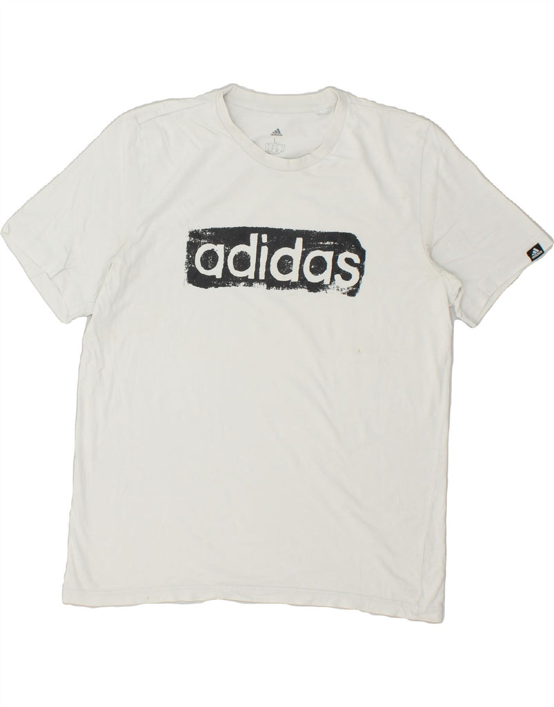 ADIDAS Mens Graphic T-Shirt Top Large White Cotton | Vintage Adidas | Thrift | Second-Hand Adidas | Used Clothing | Messina Hembry 