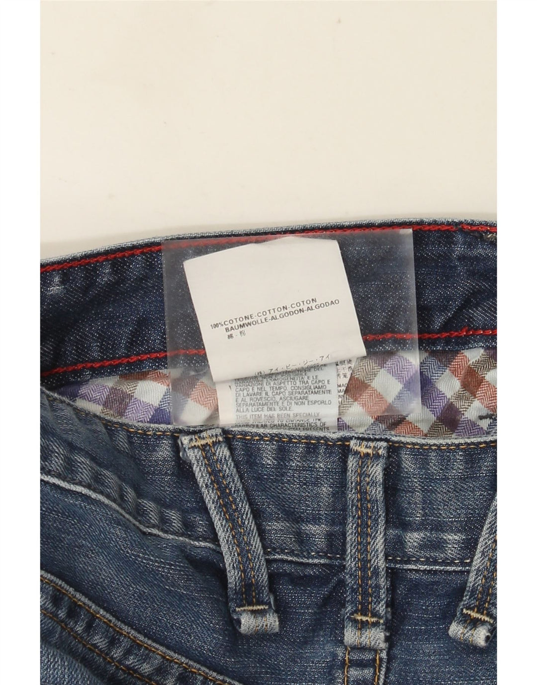 REPLAY Mens Straight Jeans W32 L34 Blue Cotton
