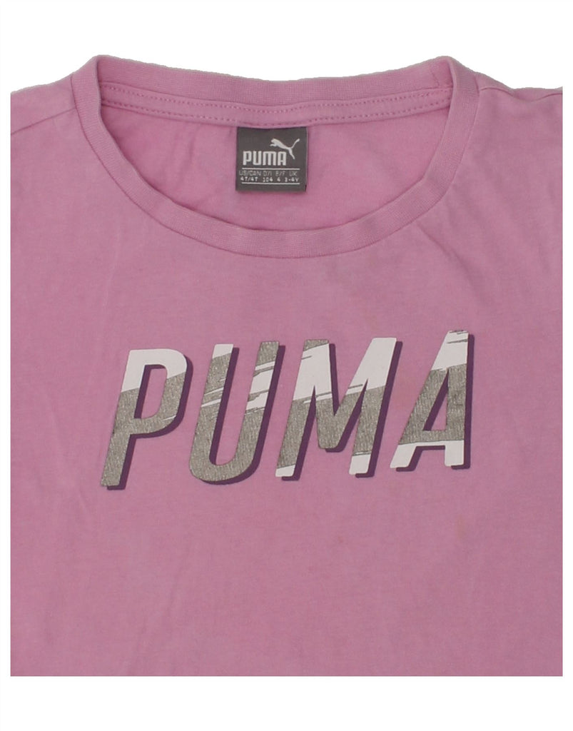 PUMA Girls Graphic T-Shirt Top 3-4 Years Pink | Vintage Puma | Thrift | Second-Hand Puma | Used Clothing | Messina Hembry 