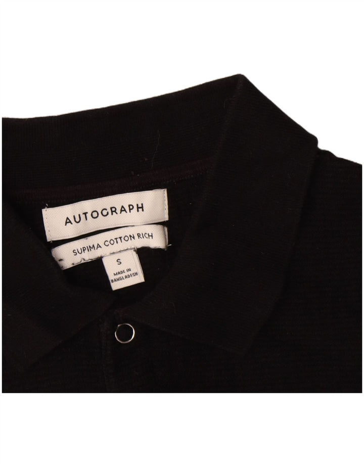 Marks & Spencer Mens Autograph Polo Neck Jumper Sweater Small Black Cotton