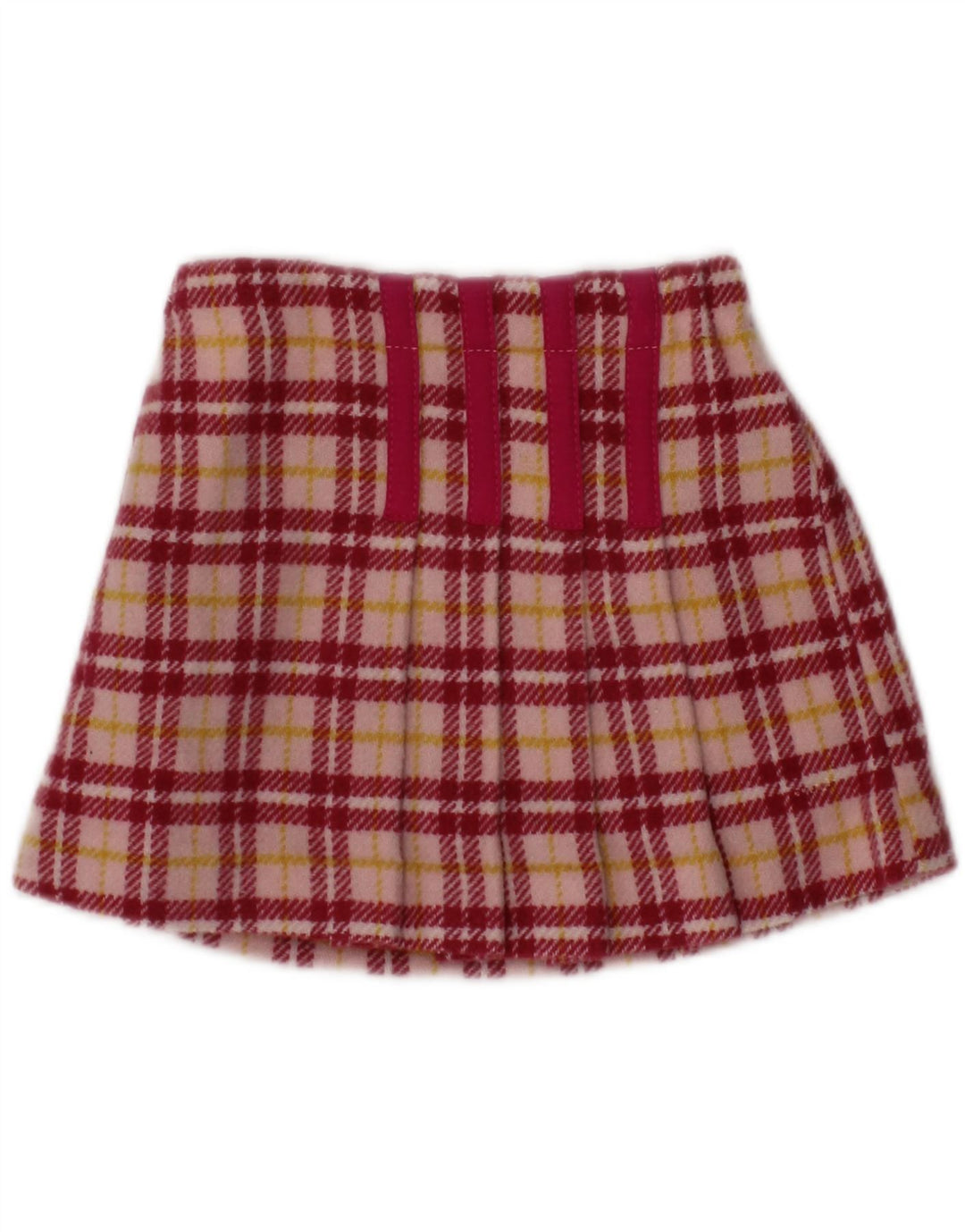 BENETTON Baby Girls A-Line Skirt 0-3 Months W18 Pink Plaid Acrylic Vintage Benetton and Second-Hand Benetton from Messina Hembry 