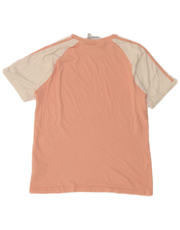 Adidas Womens Oversized T-Shirt Top UK 10 Small Pink Colourblock Cotton