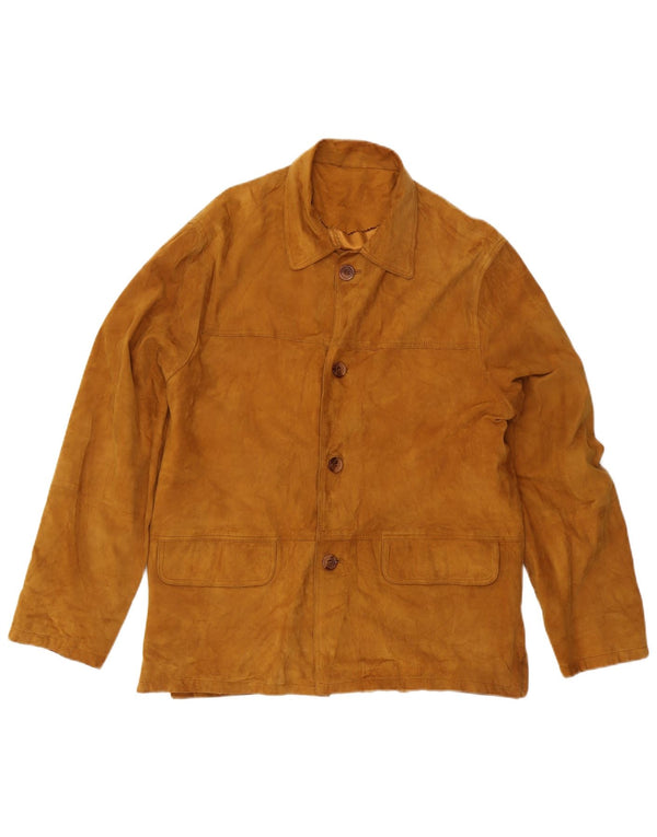 Vintage Mens Suede Jacket IT 52 XL Beige Leather